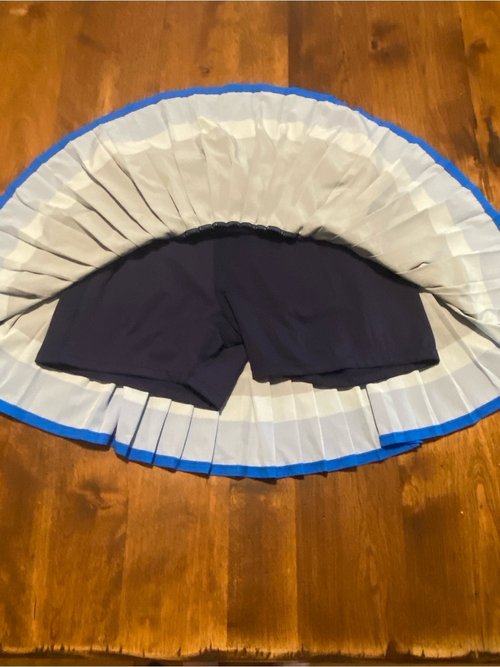 Pleated Navy and Blue Colorblock Tennis Skirt - Picture 3 of 5